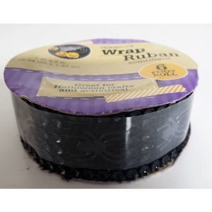 Crafters Square Halloween Diamond Wrap Ribbon Spiders 1 x 6